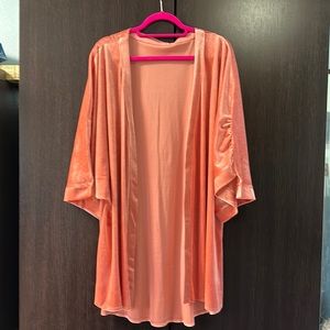 2X Coral Velour Kimono